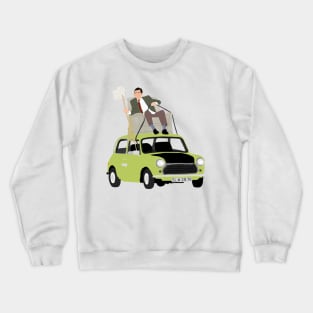 Mr Bean driving his car from the roof Crewneck Sweatshirt